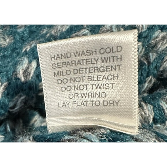 Coldwater Creek Women’s Wool Cardigan Sweater L Button Down Green Tweed Knit - Picture 6 of 7